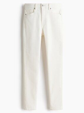 H&M &Denim White Skinny Jeans Regular Waist Ankle Length Size 28